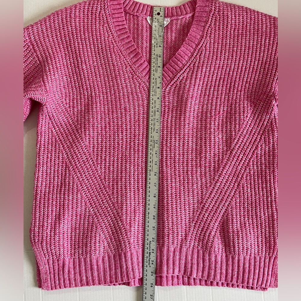 No Boundaries Pink Chunky Knit V-Neck Sweater | Size XXL (19) - Picture 8 of 11
